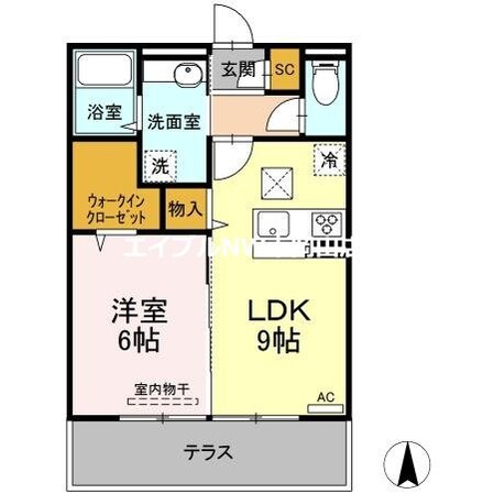 グランツ国富の物件間取画像